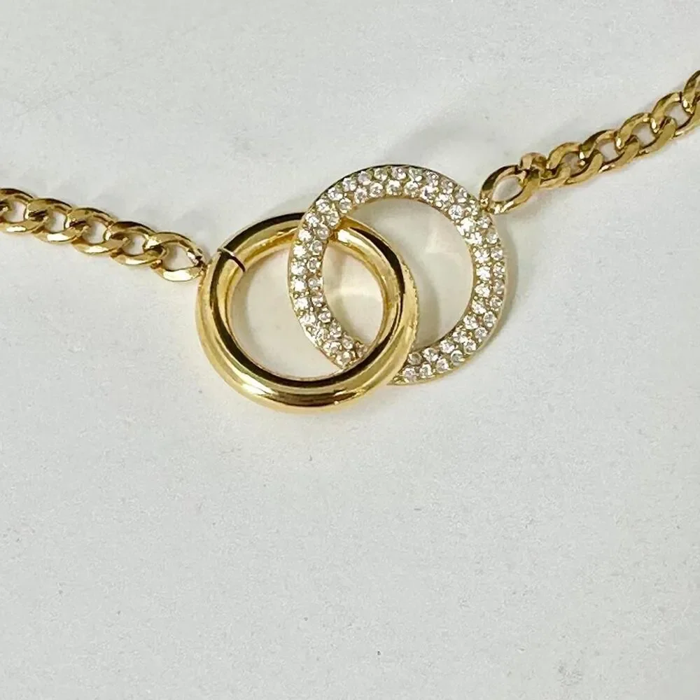 New Women's Gold Jewellery Necklace Bracelet Set